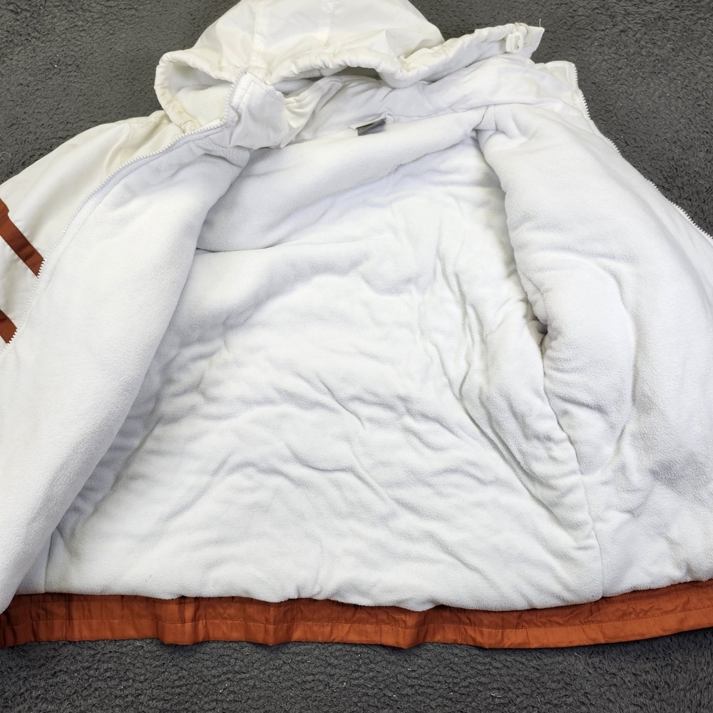Vintage Texas Longhorns White Jacket Coat Zip Up Large With Hood‎ 90s - Picture 4 of 10